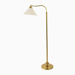 Art Deco Massive Brass Floor Lamp, Vienna, 1930s
