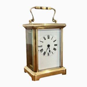 Horloge de Carrosse Victorienne en Laiton, France, 1880s
