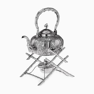 20th Century Chinese Export Silver Kettle on Stand, Sun Shing, 1900s