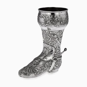 19th Century German Silver Boot Shaped Drinking Cup, Hanau, 1890s