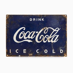 Insegna pubblicitaria Coca Cola smaltata del XX secolo, anni '10