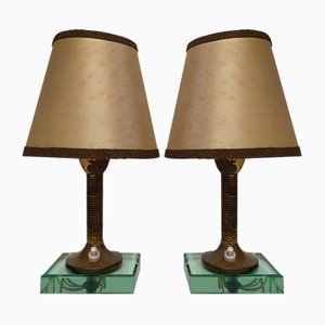 Lámparas de mesa atribuidas a Pietro Chiesa para Fontana Arte, años 30. Juego de 2