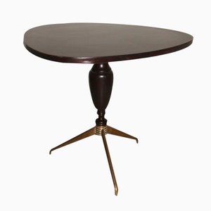 Table Basse en Palissandre et Laiton, Italie, 1950s