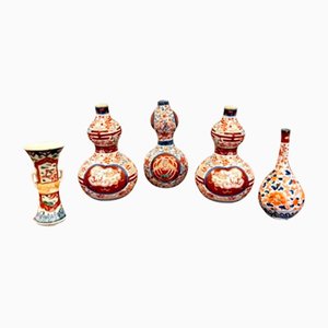 Small Japanese Shaped Imari Vases, 1900s, Set of 5