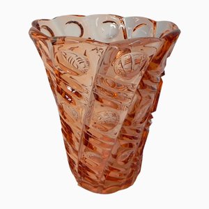 Grand Vase Art Déco Couleur Saumon, 1930s