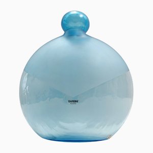 Postmodern Round Light in Blue Murano Glass Bottle by Alfredo Barbini, Italy, 1980s