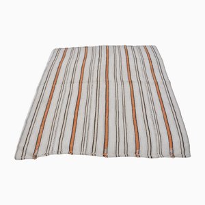 Mid-Century Modern Striped Hemp Kilim Rug