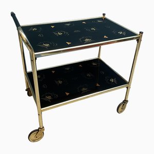 Mid-Century Bar Cart in Glass and Brass, Germany, 1950s