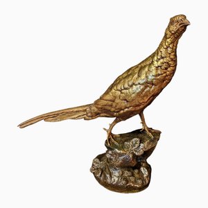 Léon Bureau, Pheasant, 1890s, Bronze