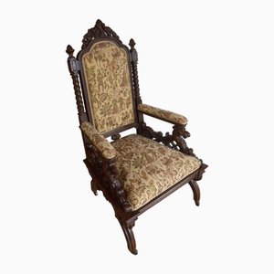 Antique Neo Gothic Armchair, 1880s