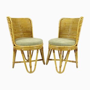Bambus Stühle im Stil von Paul Frankl, 1950er, 2er Set