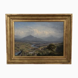 Jean-Philippe George-Julliard, Mornex vue du Mont-Gosse, óleo sobre lienzo, Enmarcado