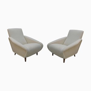 Set of Wool Armchairs in the style of Gio Ponti