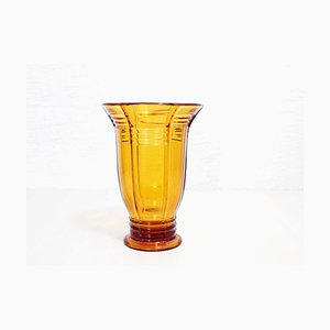 Vaso Art Déco color ambra, anni '30