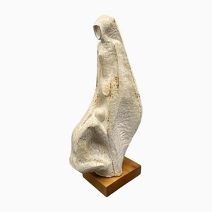 Leandro Lega, Abstract Faenza Sculpture, 1981, Ceramic on Wooden Base