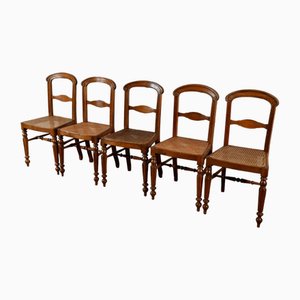 Louis Philippe Stühle aus Eiche, 2. Hälfte 19. Jh., 5 . Set