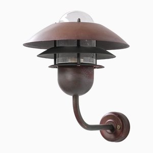 Danish Copper and Glass Wall Light