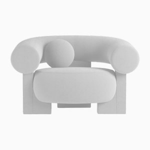Kassetten Armlehnstuhl in Boucle Weiß von Alter Ego für Collector