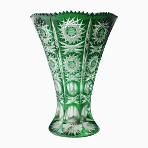 Emerald Green Vase attributed to Val Saint Lambert
