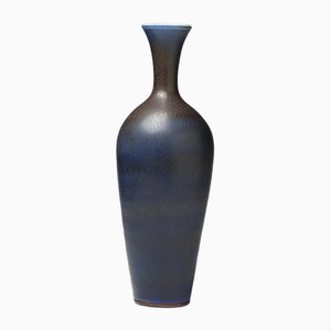 Große Vase mit Blauer Hasenfellglasur von Berndt Friberg für Gustavsberg