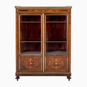 French Rosewood Display Cabinet with Marquetry Inlays, 1860