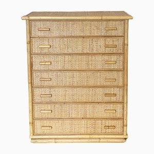 Vintage Chest of Drawers in Bamboo, 1980s
