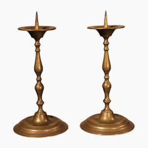 Small 18th Century Candlesticks in Bronze, Set of 2