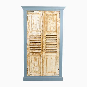 Gustavianischer Azurblauer Einbauschrank