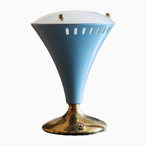 Mid-Century Italian Table Lamp in Metal and Glass by Gilardi & Barzaghi