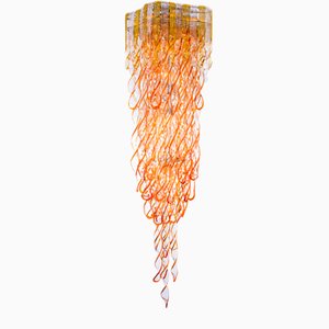 Lampadario Helix Waterfall in Murano di Aureliano Toso