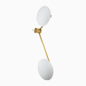 Stella Unpolierte Lucid Deckenlampe aus Messing & Opalglas von Design für Macha