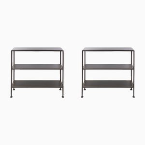 Consolle in ottone e ferro, Francia, anni '80, set di 2