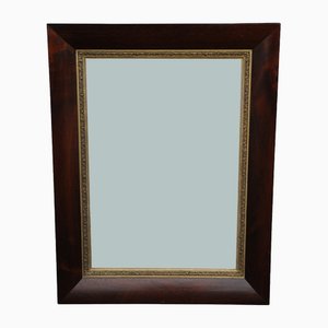 Antique Rosewood Portrait Wall Mirror with Decorative Gilt Inlay, 1800s