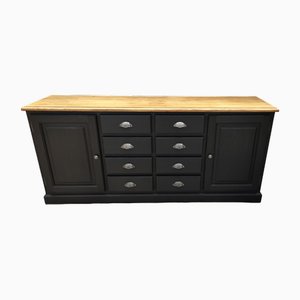 Black Patinated Buffet with Drawers
