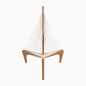 Harp Chair in Rope and Ash by Jørgen Høvelskov, Denmark, 1960s