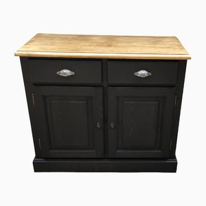 Industrial Black Patinated 2-Door Buffet with Drawers