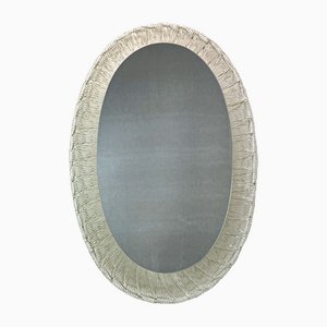 Specchio ovale in acrilico alluminato di Hillebrand, anni '70