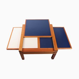 Table Basse Modulaire Bleue Blanche par Bernard Vuarnesson pour Bellato, 1980s