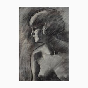 Maurice Asselin, Nude, 20th Century, Charcoal, Framed