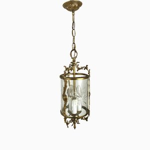 Ceiling Lantern in Glass and Gilt Brass, France