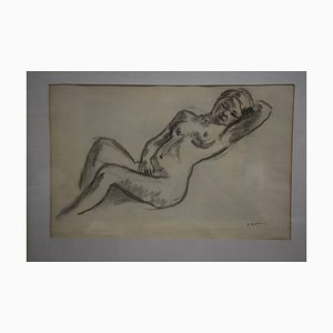 Maurice Asselin, Desnudo, Siglo XX, Carbón, Enmarcado