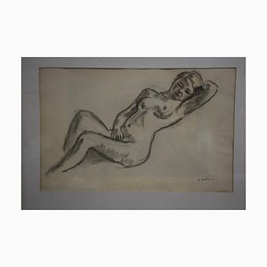 Maurice Asselin, Nude, 20th Century, Charcoal, Framed