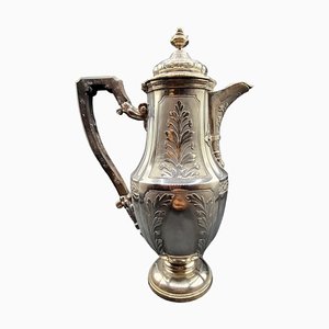 French Silver Tea Pot with Wooden Handle