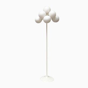 Lámpara de pie suiza Mid-Century minimalista de vidrio y metal de ER Nele para Temde, años 60