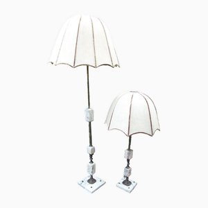 Vintage Stehlampen mit Schirm, 1970er, 2er Set
