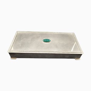 Silver Box with Green Malachite Stone