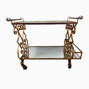 Gold Mirror Bar Cart, 1940s