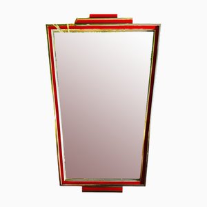 Specchio Art Déco con cornice in legno, anni '20