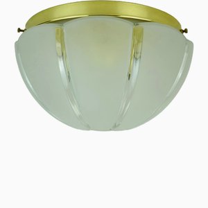 Lampada da soffitto modello A507 in vetro e ottone di Limburg