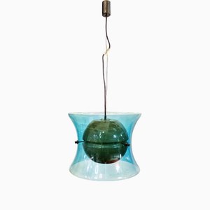 Lámpara colgante italiana de cristal de Murano de Vistosi, años 60